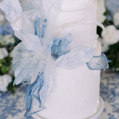 photoshoot wedding in europe cassia thomas blue decor cake